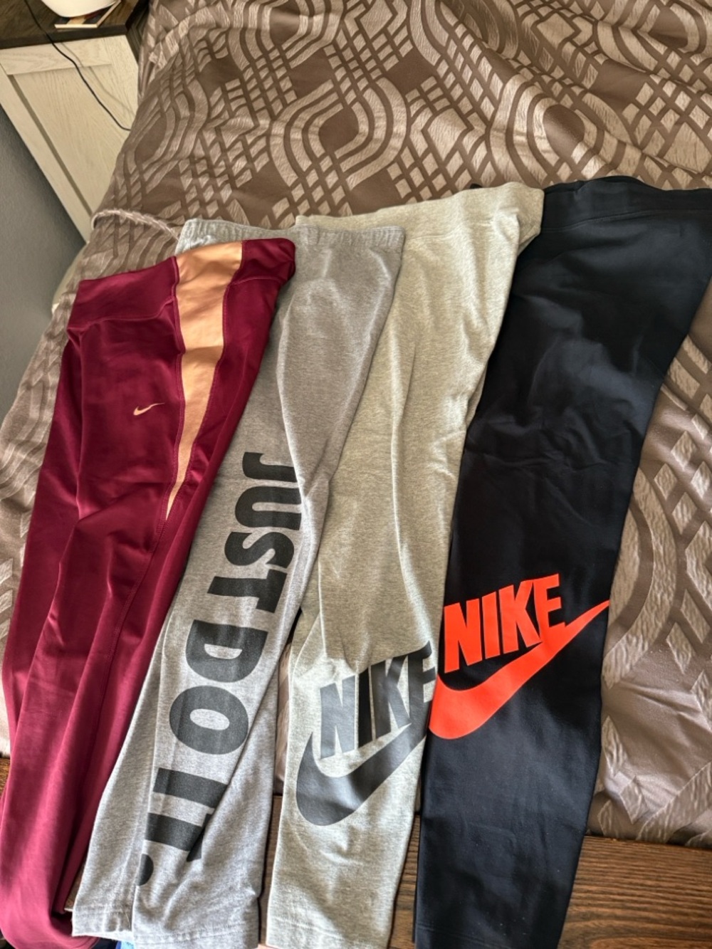Nike Women’s 'Athletic Leggings 4 pairs - Black, Grey & Burgundy